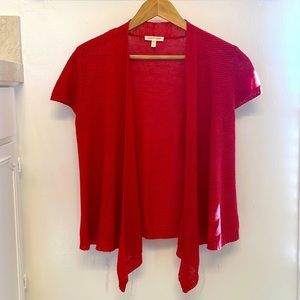 Red short sleeve cardigan